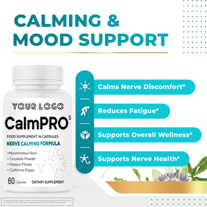 Vitamin & khoáng chất bổ sung calmpro5 viên nang thần kinh với rễ Marshmallow tất cả các công thức tự nhiên hỗ trợ đánh giá thần kinh khỏe mạnh - Product Image 3
