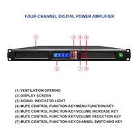 Amplificateur de puissance professionnel IPALADE M4650Q 4 sorties DSP 1300W 20Hz-20kHz Coefficient de amortissement >1000 Son surround haute fidélité