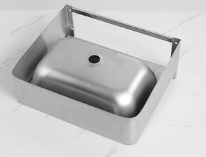 Évier rectangulaire mural en acier inoxydable, finition brossée, 12 L de capacité, certifié NSF, design industriel - Product Image 3