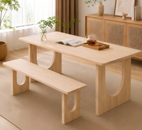 Ensemble de table à manger en bois massif 1,4 m/1,6 m/1,8 m/2 m/2,2 m/2,4 m, moderne, pour la maison, le bureau, la cuisine, durable, écologique, carré, assemblé