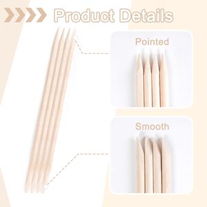Outil de manucure professionnel à double extrémité Poussoir à cuticules 100pcs Bâtonnets orange pour ongles - Product Image 4