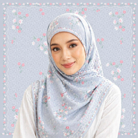 Hijab carré en polyester 110 cm, imprimé à la sérigraphie à pois, populaire en Malaisie, Tudung Balinais en gaze, protection solaire, coupe-vent