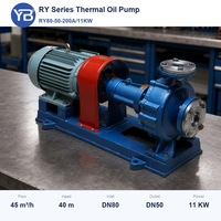 Pompa Sentrifugal Suhu Tinggi RY80 50 200A 45 M3H 40 M Pompa Oli Transfer Panas 2900 Rpm Dengan Motor Siap Pasang