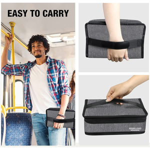 Insulated Lunch Bag 26cm Large Capacity Cooler Bag Heathered Fabric Top Handle Work Picnic School Hiking Travel Outdoor 4 Colors - Product Image 4