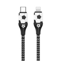 Cable de Carga Rápida PD Tipo C Trenzado Estilo Fútbol de 1M 2M 3M para iPhone 15/16/17 Pro Max