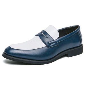 Zapatos en Bloques de Color Blanco y Negro, Mocasines Sin Cordones para Hombre, Zapatos Casuales de Negocios Británicos para Hombre - Product Image 1