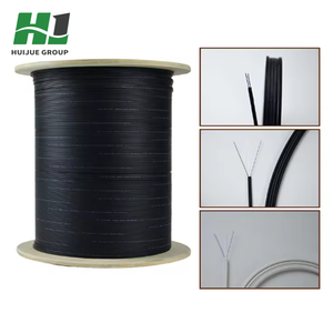 Câble de branchement FTTH autoportant HJ <span class=keywords><strong>2</strong></span> fibres, avec fil d'acier, multimode/monomode, protection IP67, certifié CE pour installation aérienne - Product Image 1