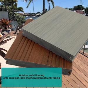 Plancher extérieur <span class=keywords><strong>en</strong></span> composite bois-<span class=keywords><strong>plastique</strong></span>, planches rectangulaires co-extrudées, résistantes à l'humidité, à la moisissure et anticorrosion - Product Image 2