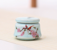 Mini pot en céramique de 15 ml de style chinois, emballage de poudre parfumée, petit pot scellé, pot de rangement pour thé/médicaments avec motif