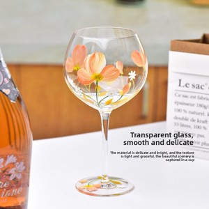 Verre à vin rouge dessiné à la main, verre à cocktail, verre de dégustation, gobelet coloré, gobelet domestique, verre à vin - Product Image 1