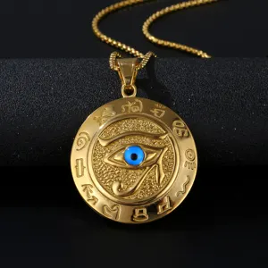Нержавеющая сталь Египетский Глаз Horus ожерелье демон сглаз кулон бедра хмель Фараон глаз Бога ожерелья