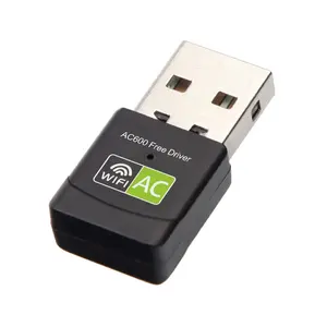 도매 미니 USB 2.0 무료 드라이버 고속 600Mbps 내부 2dBi 안테나 와이파이 네트워크 어댑터