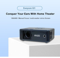 Proyector Everycom X21 1080P, Reproductor de Video Casero, Mini Proyector LED