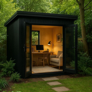 Vintage <span class=keywords><strong>Industrial</strong></span> Outdoor Sauna Cabin 4-Person Metal-Wood Mix Customizável Hardware para Pátio - Product Image 3