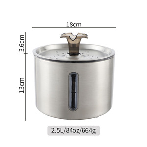 Alimentador de <span class=keywords><strong>bebedero</strong></span> con filtro para gatos de 2,5 L, alimentador de bebidas de acero inoxidable para mascotas con <span class=keywords><strong>grifo</strong></span>, dispensador de agua automático para mascotas - Product Image 1