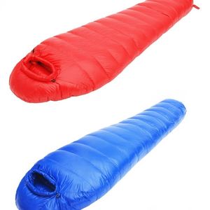 Sac de couchage de type momie ultraléger en tissu nylon, 3 saisons, pour adultes, épaissi, résistant au froid, avec capuche à visière pour le camping et les voyages - Product Image 5