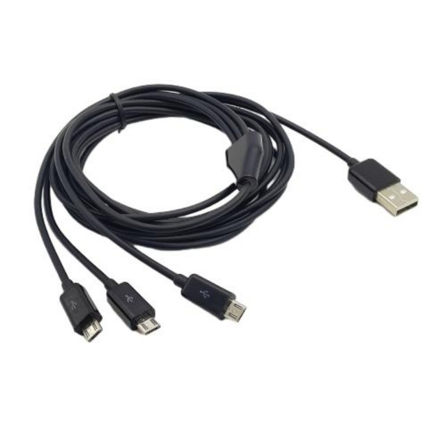 3M 1 to 3 Braided Micro USB Charging Cable 5A Fast Charge for Phone Tablet Printer Computer Barcode Scanner