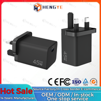 Cargadores y Adaptadores OEM, Enchufe USB para Reino Unido, Cargador de Pared Tipo C de 45 W, Carga Súper Rápida, Cargador PD Gan, Cargador de Teléfono Tipo C para Reino Unido