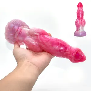 Faak Perzik Heks Kleur Dier Hond Penis Knoop Gevulde Realistische Dildo Sucker Grote Anale Plug Speelgoed Voor Vrouwen Masturbator