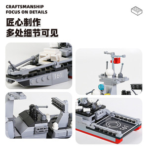 WANGE 3518 1:32 Modello MOC di Cacciatorpediniere Missilistico Sottomarino, Set di Costruzioni a Piccole Particelle - Product Image 6