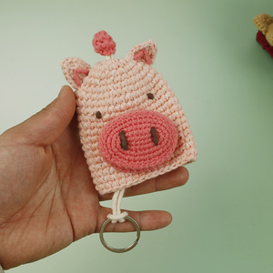 Porte-clés en <span class=keywords><strong>crochet</strong></span> respirant fait main par Zhijiang, étui à clés en tricot de laine pour femme, motif dessin animé, protège-clés ouvert - Product Image 4