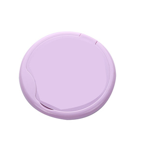 Miroir de maquillage compact en plastique en forme de cœur rose avec peigne, miroir de poche pliable simple face, mini miroir de poche rond pour cosmétiques - Product Image 1