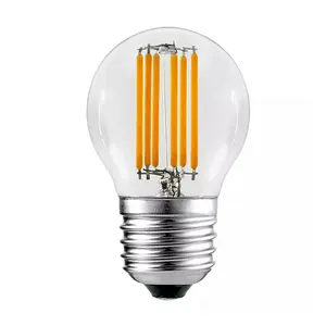 G45 E27 tabanı 6 adet Led Filament ampul lambası 4-6W 220V 2200-6000K sıcak beyaz cam Retro Edison ampul ışık