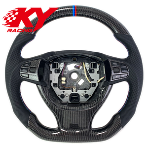 พวงมาลัยคาร์บอนไฟเบอร์สไตล์สปอร์ตแบบกำหนดเองสำหรับ BMW ซีรีส์ 5 7 รุ่น F10 F18 GT 525 530 F30 F20 E92 E60 X6 ซีรีส์ 3 X4 X3 M3 - Product Image 1