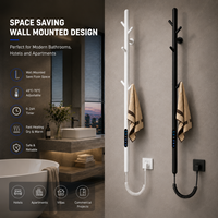 Sèche-serviettes mural électrique en acier inoxydable, design créatif en forme de branche d'arbre, à commande tactile intelligente, pour salle de bain (vente en gros)