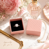 Personnalisé haut de gamme portable gris conseil Rectangle anneau boîte d'emballage boucle d'oreille pendentif boîte cadeau éponge doublure bijoux boîte de rangement