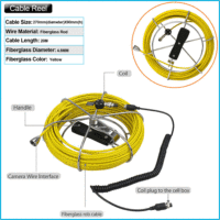 Cámara de Inspección de Tuberías de Alcantarillado con Cable de 20m, Carrete de Cable de Fibra de Vidrio para Sistema de Endoscopia de Drenaje