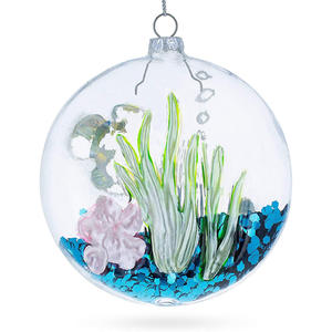 Bolas de cristal de Navidad-Peces amarillos en el tanque de peces Adorno de Navidad de cristal Ecológico - Product Image 4