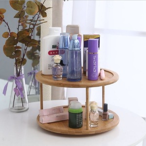 <b>Bamboo</b> Rotating Spice Rack Double Layer Kitchen Countertop Storage With Wooden Lids Airtight <b>Container</b> For Spices And Condiments - Product Image 3