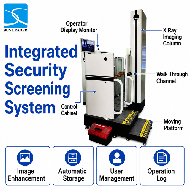 X Ray Body Imaging Scanner 0.2m/s Moving Pavement for Railway Station Subway Security Checkpoint Inspection Area