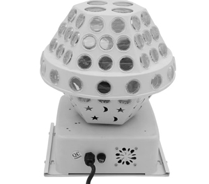 Luz LED de haz móvil RGBW de doble capa con forma de <span class=keywords><strong>platillo</strong></span> volador espacial, con control DMX512/activación por sonido para fiestas, discotecas y clubes nocturnos - Product Image 2