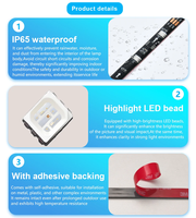 Caméra intelligente IA, synchronisation musicale, bande lumineuse LED RGBIC pour téléviseur, alimentation USB, contrôle par application, pour home cinéma, salle de jeux, ambiance, bande lumineuse