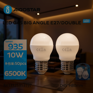 Aigostar Led G45 E27 10W 6500K Lampadina a doppio angolo D45 H80mm - Product Image 3