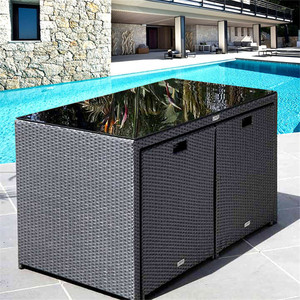 DAIYA Outdoor Patio Furniture with Glass <strong>Table</strong> - Product Image 1