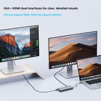 Hub d'extension Gigabit Subosen personnalisé Type-C 12-en-1 avec ports USB 3.0/2.0 et prise en charge des cartes SD pour ordinateur portable, en métal