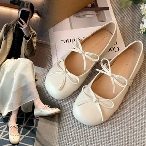 Zapatos Planos Estilo Coreano 708-13 Talla 35-45 para Mujer, Zapatos <span class=keywords><strong>de</strong></span> <span class=keywords><strong>Ballet</strong></span> con Lazo, Punta Redonda, Tacón Bajo, Casuales y <span class=keywords><strong>de</strong></span> Vestir - Product Image 2
