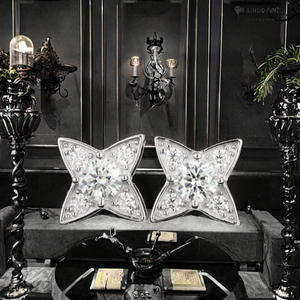 Pendientes de plata S925 de moda clásica para mujer, elegantes y lujosos, de alta calidad, con moissanita - Product Image 3