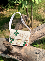 Sac à bandoulière de luxe écologique imperméable brodé de perles et de perles de rocaille pour la Saint-Valentin, idéal pour les fêtes et les cadeaux