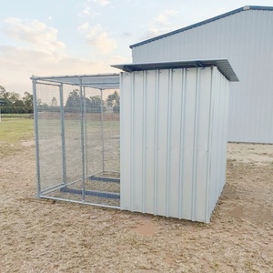 Enclos pour chien en treillis soudé galvanisé, abri pour grand chien avec panneau imperméable, traitement thermique, modélisation 3D - Product Image 6