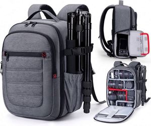 Sac à dos pour appareil photo compact, sac à dos pour appareil photo reflex numérique DSLR pour photographes, compatible avec ordinateur portable 13,3 pouces, étanche/antivol - Product Image 1
