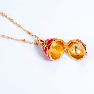 Joyería de moda de las mujeres mano <span class=keywords><strong>esmaltado</strong></span> día de Pascua estilo <span class=keywords><strong>ruso</strong></span> huevo de Fabergé COLLAR COLGANTE - Product Image 3