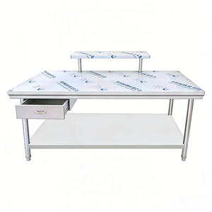 Table <span class=keywords><strong>de</strong></span> travail <span class=keywords><strong>de</strong></span> cuisine en acier inoxydable commercial pour la préparation des aliments au restaurant - Product Image 2