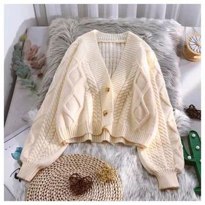 NUOVO <span class=keywords><strong>Cardigan</strong></span> <span class=keywords><strong>Corto</strong></span> da <span class=keywords><strong>Donna</strong></span> in Maglia Primavera Autunno Versione Coreana Larga Stile Comodo con Maniche Lunghe a Lanterna - Product Image 1