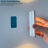 Applique murale intérieure à détecteur de mouvement, rechargeable, 3 couleurs, intensité variable, USB, pour couloir