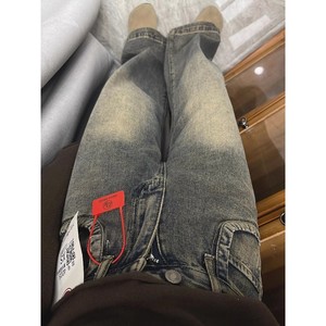 กางเกงยีนส์ขาตรงทรงลูกแพร์สำหรับผู้หญิงกางเกงขาบานทรงหลวมบางสำหรับฤดูใบไม้ผลิฤดูใบไม้ร่วงสไตล์อเมริกันแบบ2025 - Product Image 4