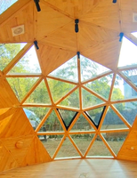 Dôme géodésique de luxe en verre, type igloo, avec salle de bain, structure en alliage d'aluminium, maison-capsule étoile